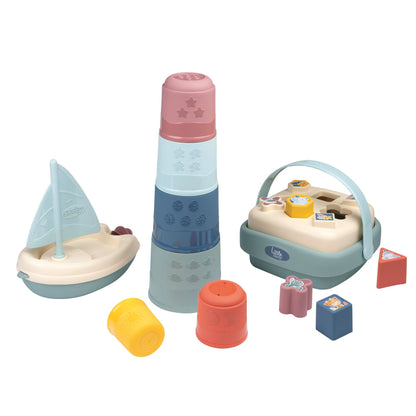 Little Smoby - Vroege leer- en badset - Vormherkenning - Motoriek - Tovertoren - Vormmand - Zeilboot - Vanaf 12 maanden - Gemaakt in Frankrijk