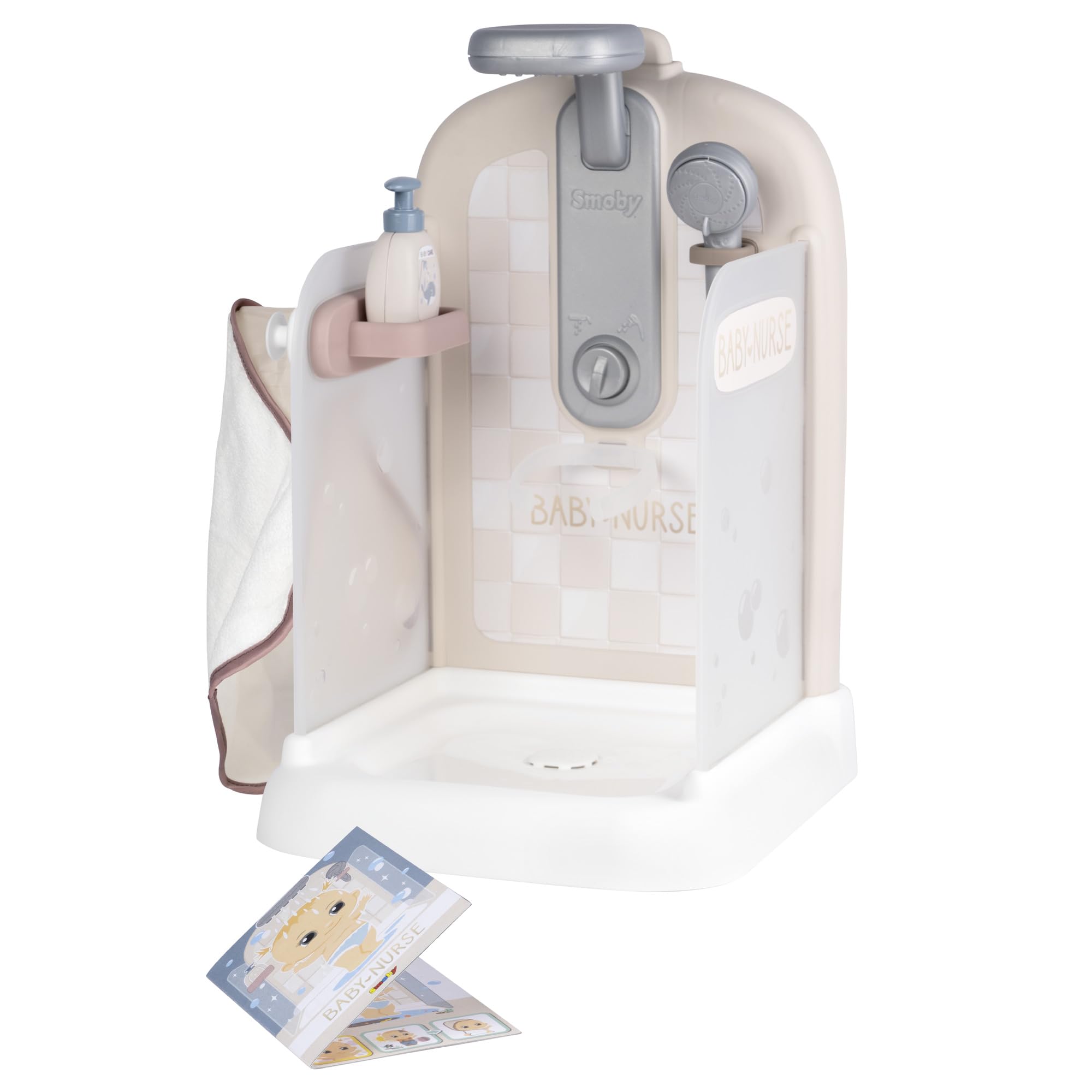 Smoby - Baby Nurse - Douche - voor poppen en poppen tot 40 cm - Functionele douchekop - Badcape en accessoires - Vanaf 3 jaar - Gemaakt in Frankrijk