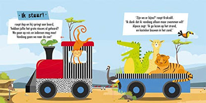 Lantaarn Publishers - Boek en Puzzeltrein Wilde Dieren