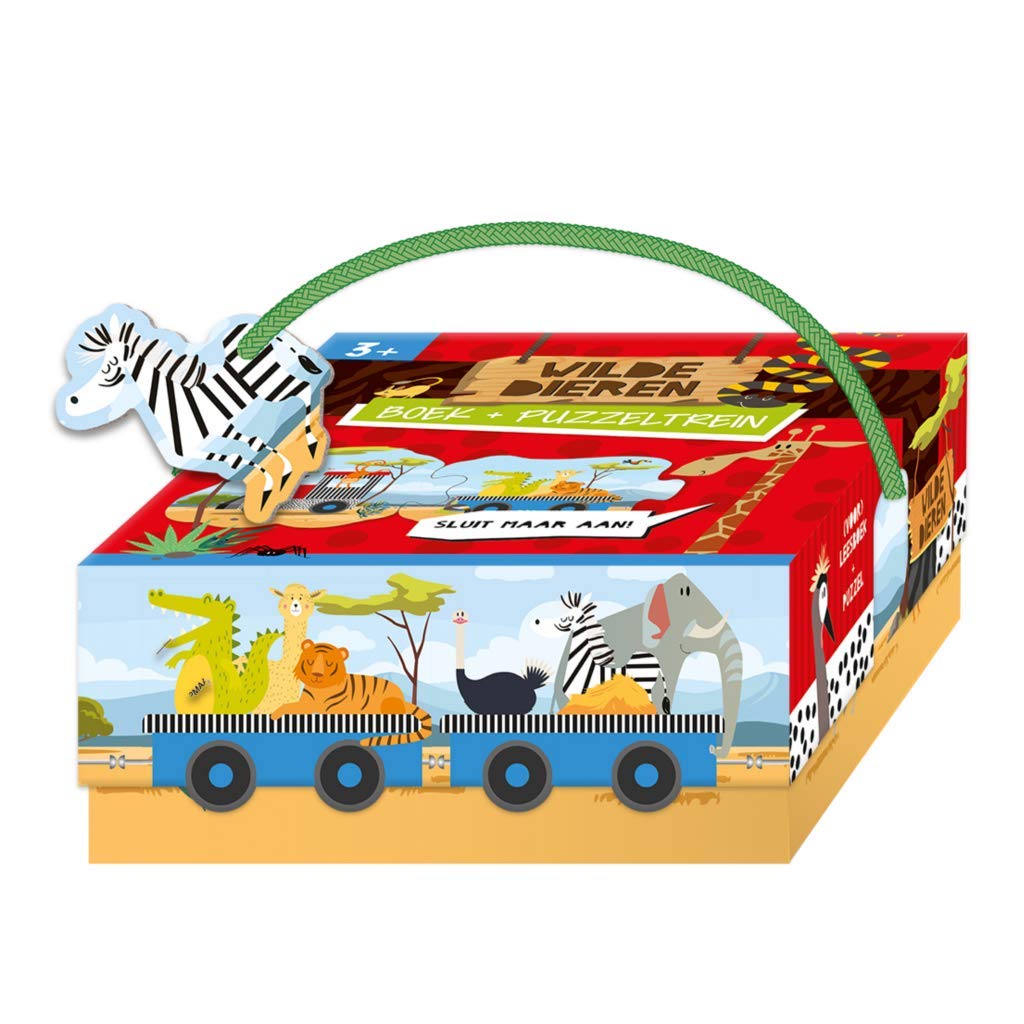 Lantaarn Publishers - Boek en Puzzeltrein Wilde Dieren