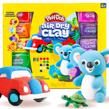 Play-Doh Air Dry Clay Variety Pack - 13 Colours with Sculpting Tools, Reusable Moulds, Wiggly Eyes & Project Guide - Lightweight Crumble-Free Air Dry Modelling Clay Set for Kids Ages 4+