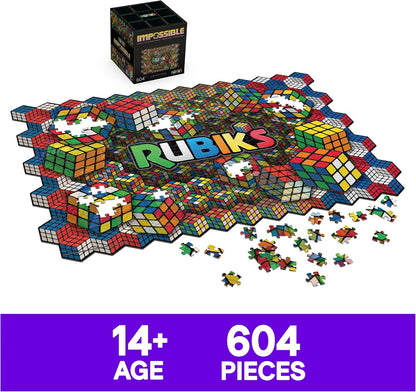 Rubik's Cube, Rubik's Impossible, Lenticular Jigsaw Puzzle of 604 Pieces, Ages 14 and Up