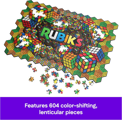 Rubik's Cube, Rubik's Impossible, Lenticular Jigsaw Puzzle of 604 Pieces, Ages 14 and Up
