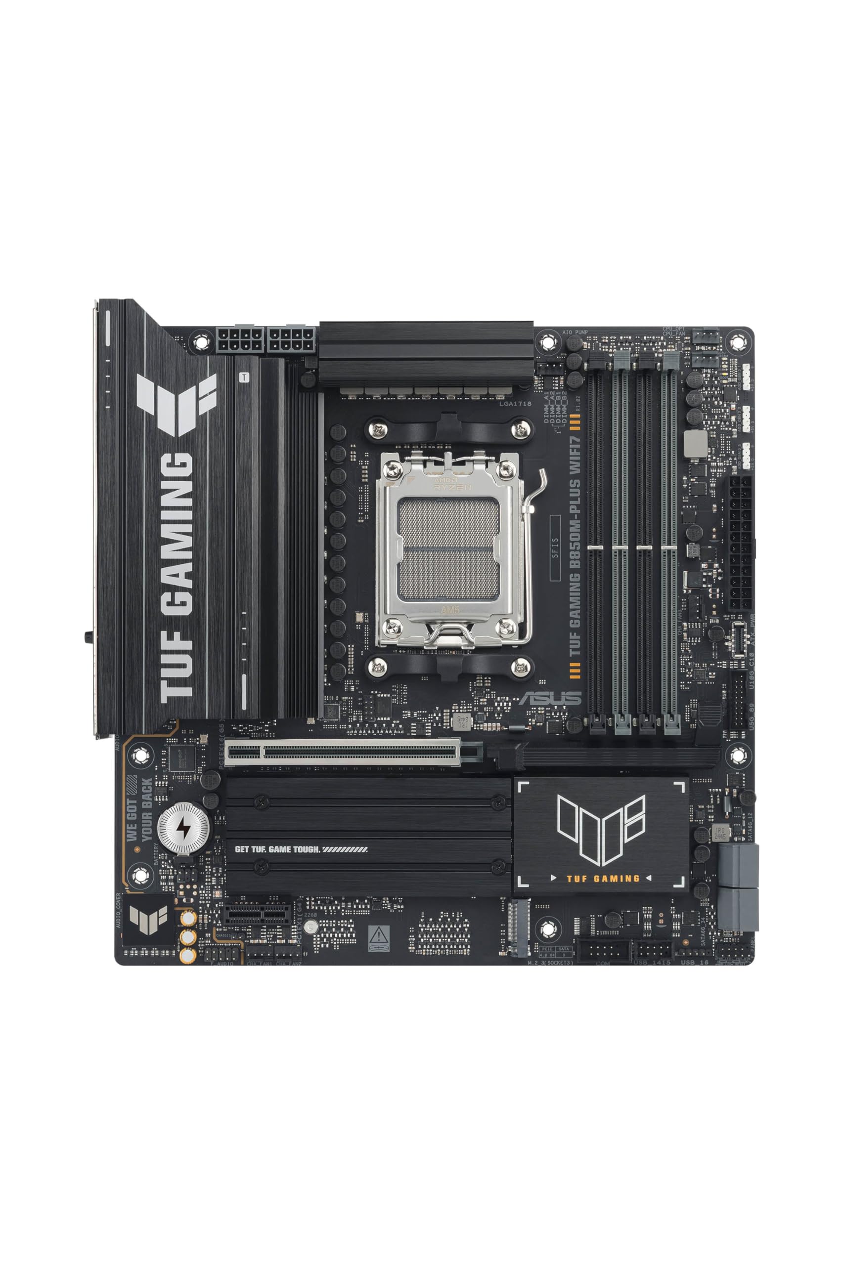 ASUS TUF GAMING B850M-PLUS WIFI7 AMD B850 Socket AM5 micro ATX (Asus TUF GAMING B850M-PLUS WIFI7, AMD B850, AM5, Micro ATX, 4 DDR5, HDMI, DP, Wi-Fi 7, 2.5G LAN, 3x M.2