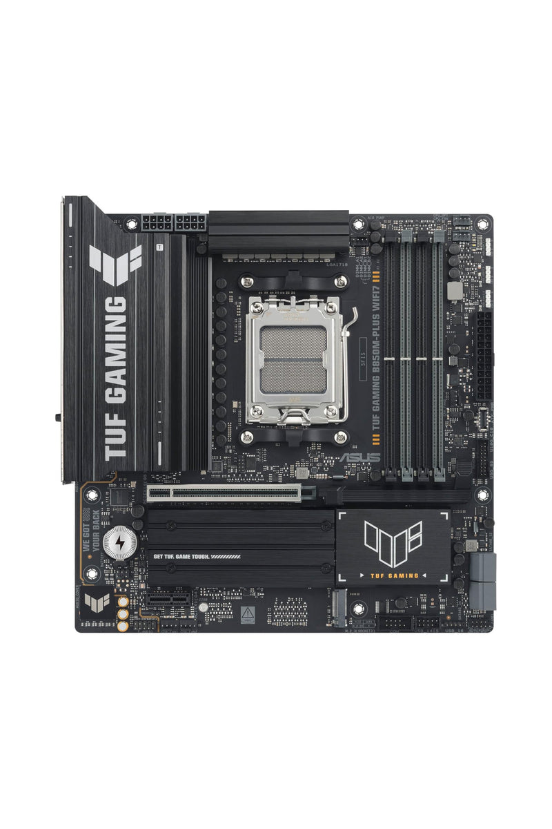 ASUS TUF GAMING B850M-PLUS WIFI7 AMD B850 Socket AM5 micro ATX (Asus TUF GAMING B850M-PLUS WIFI7, AMD B850, AM5, Micro ATX, 4 DDR5, HDMI, DP, Wi-Fi 7, 2.5G LAN, 3x M.2