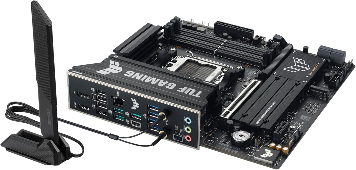 ASUS TUF GAMING B850M-PLUS WIFI7 AMD B850 Socket AM5 micro ATX (Asus TUF GAMING B850M-PLUS WIFI7, AMD B850, AM5, Micro ATX, 4 DDR5, HDMI, DP, Wi-Fi 7, 2.5G LAN, 3x M.2