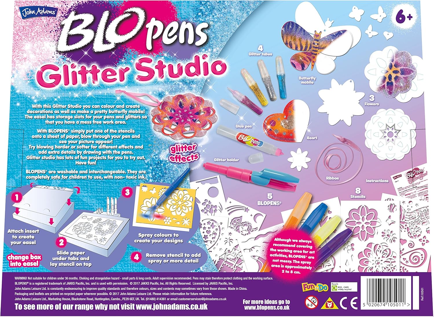 John Adams | BLOPENS® Glitter Studio: Blow airbrush & add glitter effects | Arts & crafts | Ages 6+