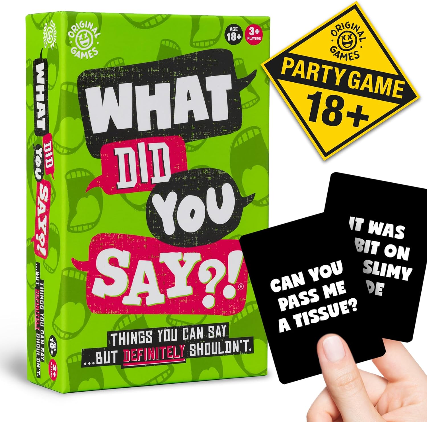 Original Games | What Did You Say?! The game of things you can say… but definitely shouldn't! | NSFW Adult Party Games | Ages 18+