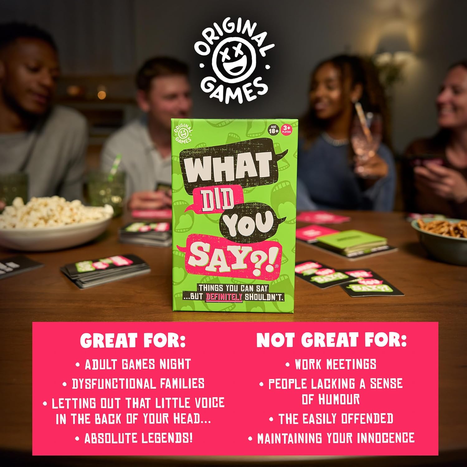 Original Games | What Did You Say?! The game of things you can say… but definitely shouldn't! | NSFW Adult Party Games | Ages 18+