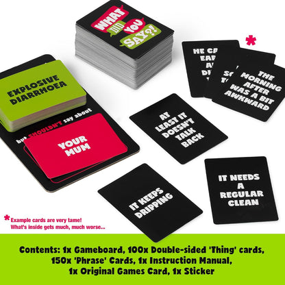Original Games | What Did You Say?! The game of things you can say… but definitely shouldn't! | NSFW Adult Party Games | Ages 18+