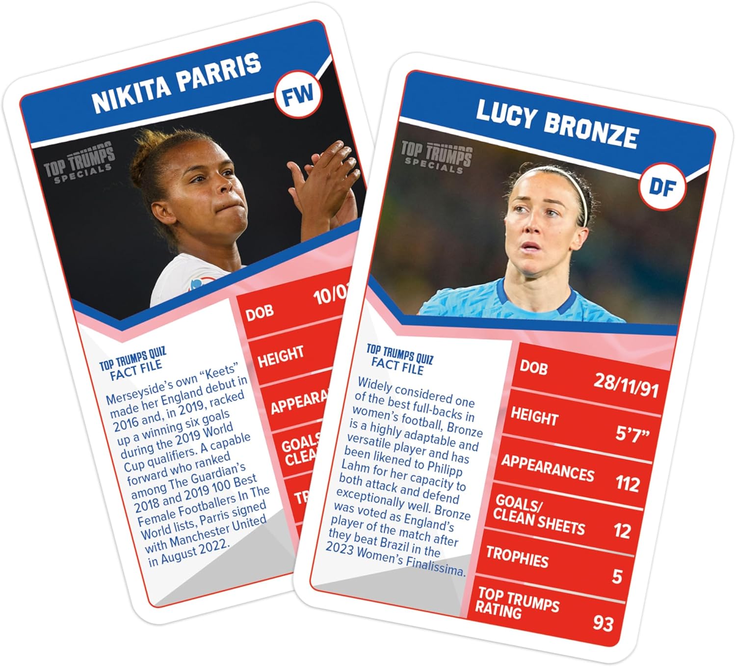 Top Trumps England Womens Football Stars Specials Card Game, Play with Lucy Bronze, Ella Toone, Nikita Parris, gift and toy for boys and girls Aged 6 plus
