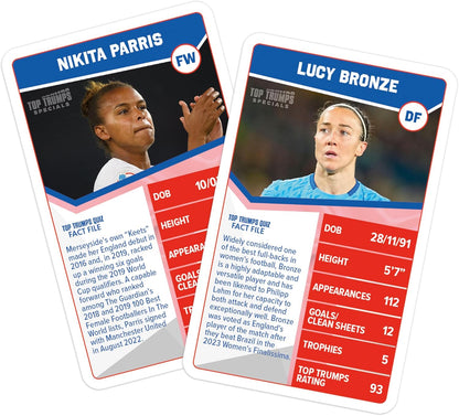 Top Trumps England Womens Football Stars Specials Card Game, Play with Lucy Bronze, Ella Toone, Nikita Parris, gift and toy for boys and girls Aged 6 plus