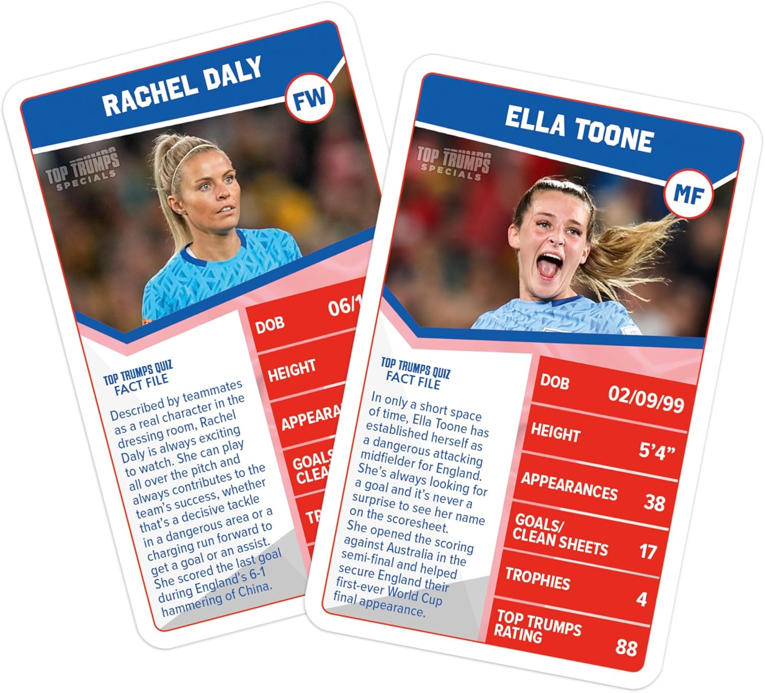 Top Trumps England Womens Football Stars Specials Card Game, Play with Lucy Bronze, Ella Toone, Nikita Parris, gift and toy for boys and girls Aged 6 plus