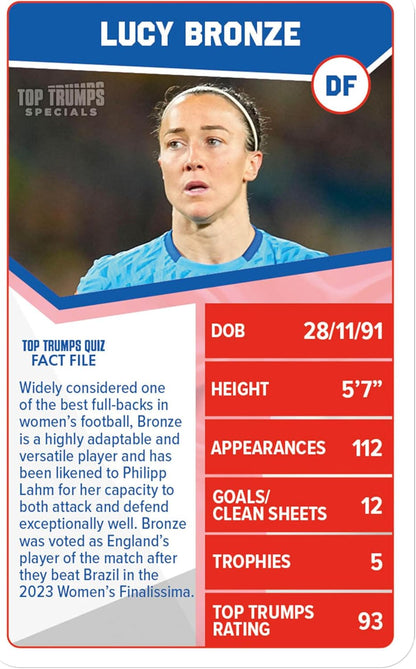 Top Trumps England Womens Football Stars Specials Card Game, Play with Lucy Bronze, Ella Toone, Nikita Parris, gift and toy for boys and girls Aged 6 plus
