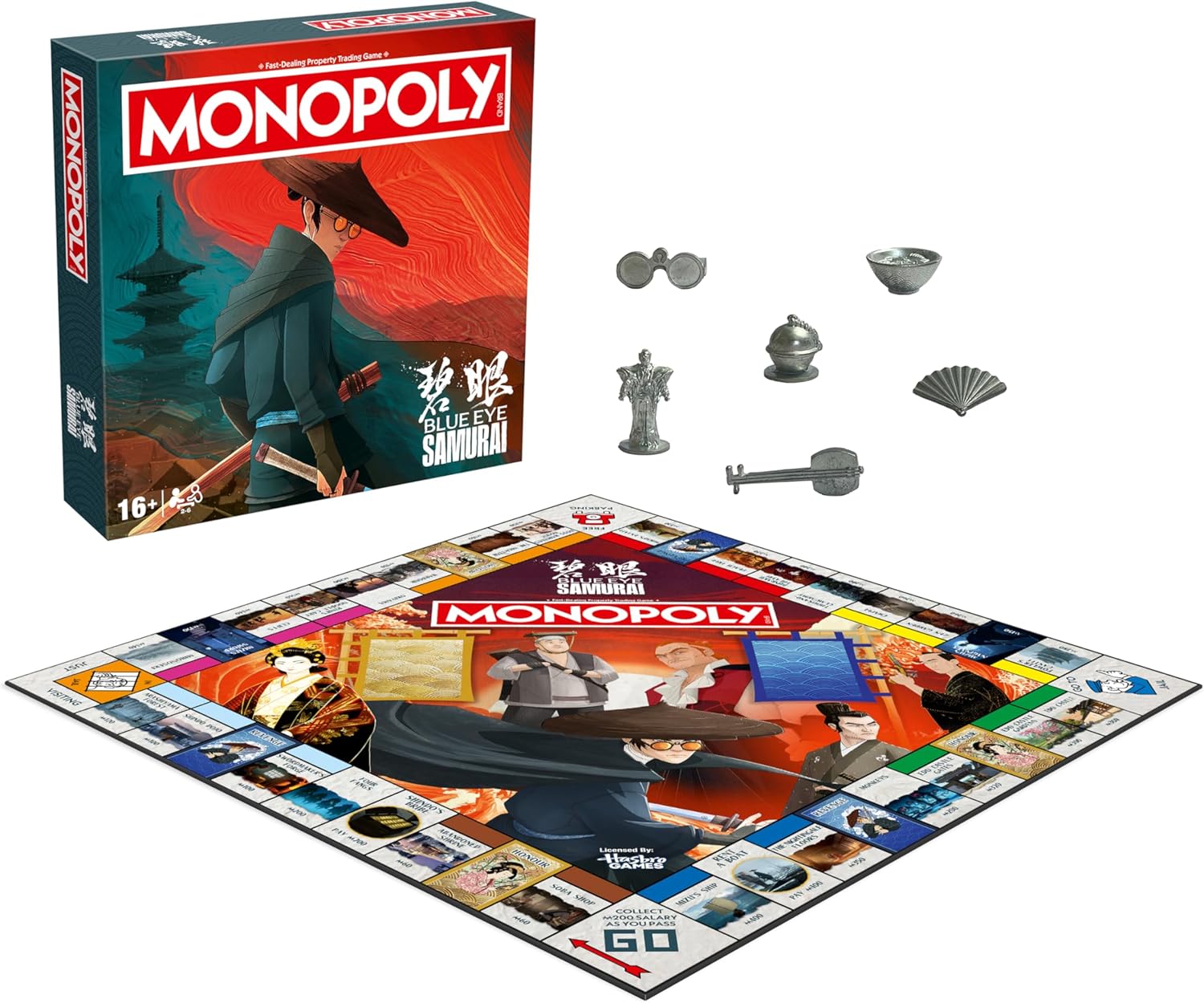 Winning Moves Blue Eye Samurai Monopoly classic board game perfect for 2–6 players and makes a great gift for fans aged 16 and up