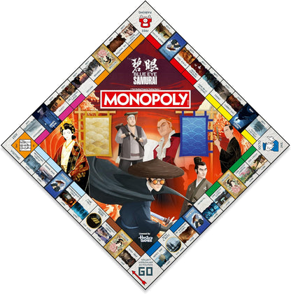 Winning Moves Blue Eye Samurai Monopoly classic board game perfect for 2–6 players and makes a great gift for fans aged 16 and up
