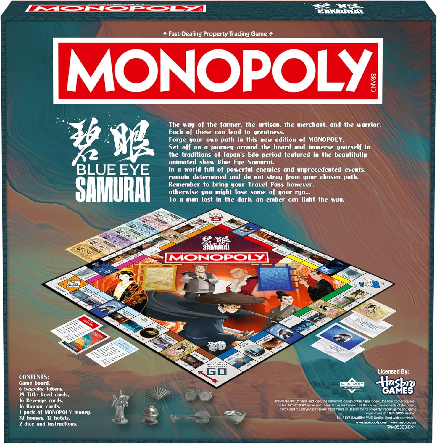 Winning Moves Blue Eye Samurai Monopoly classic board game perfect for 2–6 players and makes a great gift for fans aged 16 and up