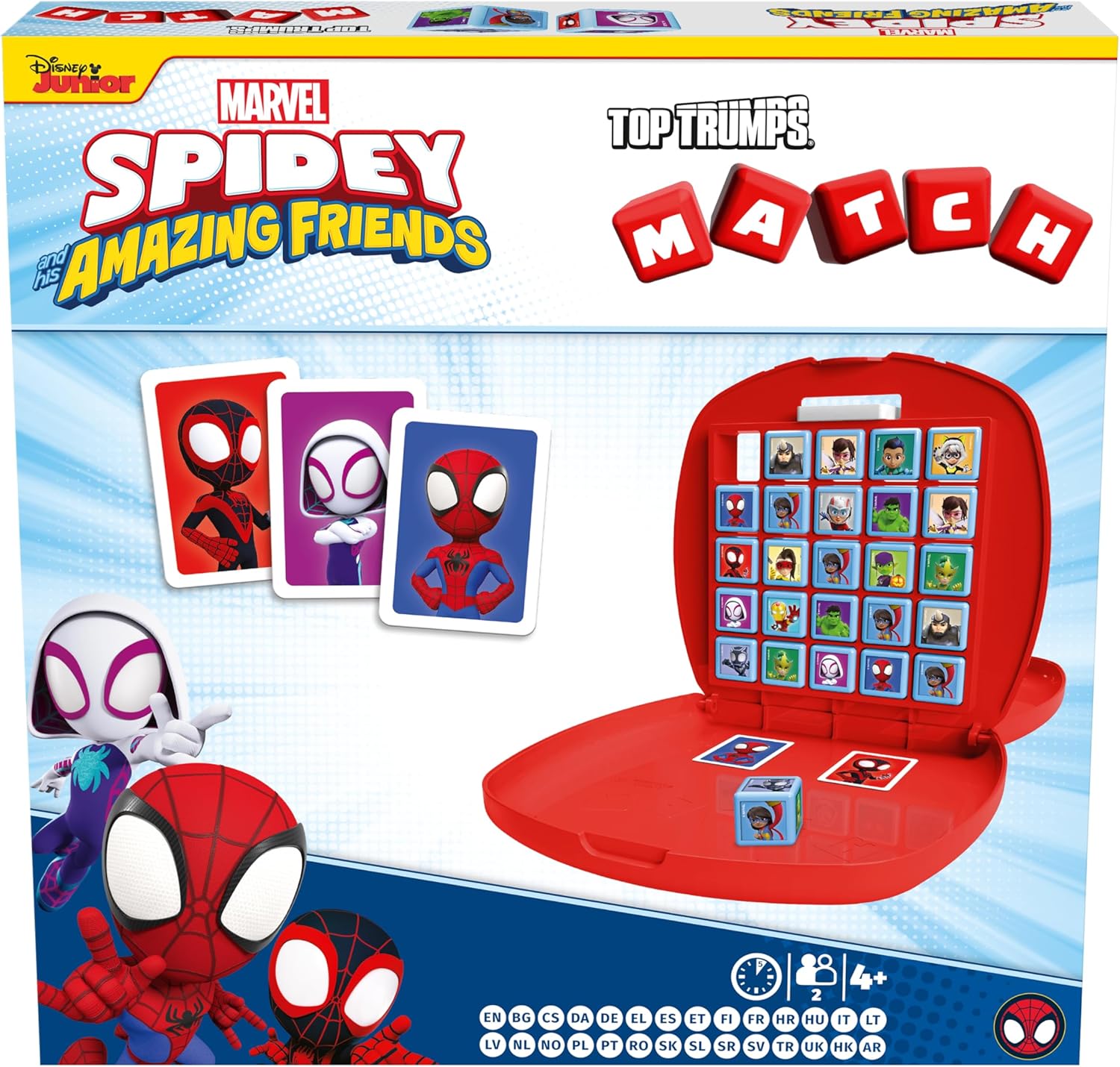 Top Trumps Spidey and Friends Match Board Game Play with your favourite characters including Dr Octopus, Spider-Gwen travel board game gift and toy for Boys and Girls Aged 4 plus