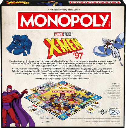 Winning Moves X-Men 97 Monopoly classic board game perfect for 2–6 players and makes a great gift for fans aged 14 and up