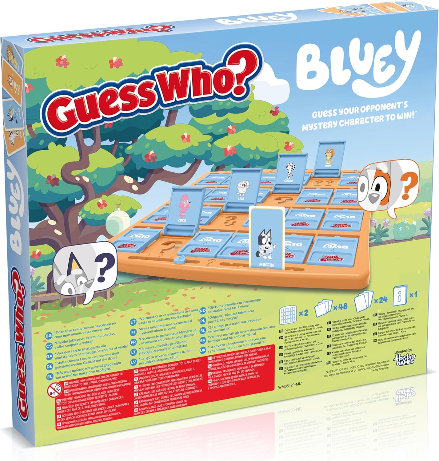 Winning Moves Bluey Guess Who? Classic Guessing Board Game for Families and Bluey Fans great gift for ages 6 plus