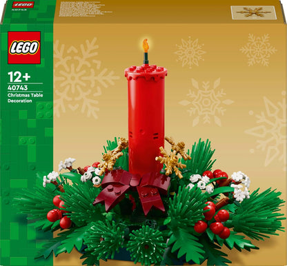 LEGO Christmas Table Decoration - Display Toy incl. a Candle, Red Berries, Golden Stars and Foliage - Fun Family Activity for 12+ Year Old Girls, Boys & Teens - 40743