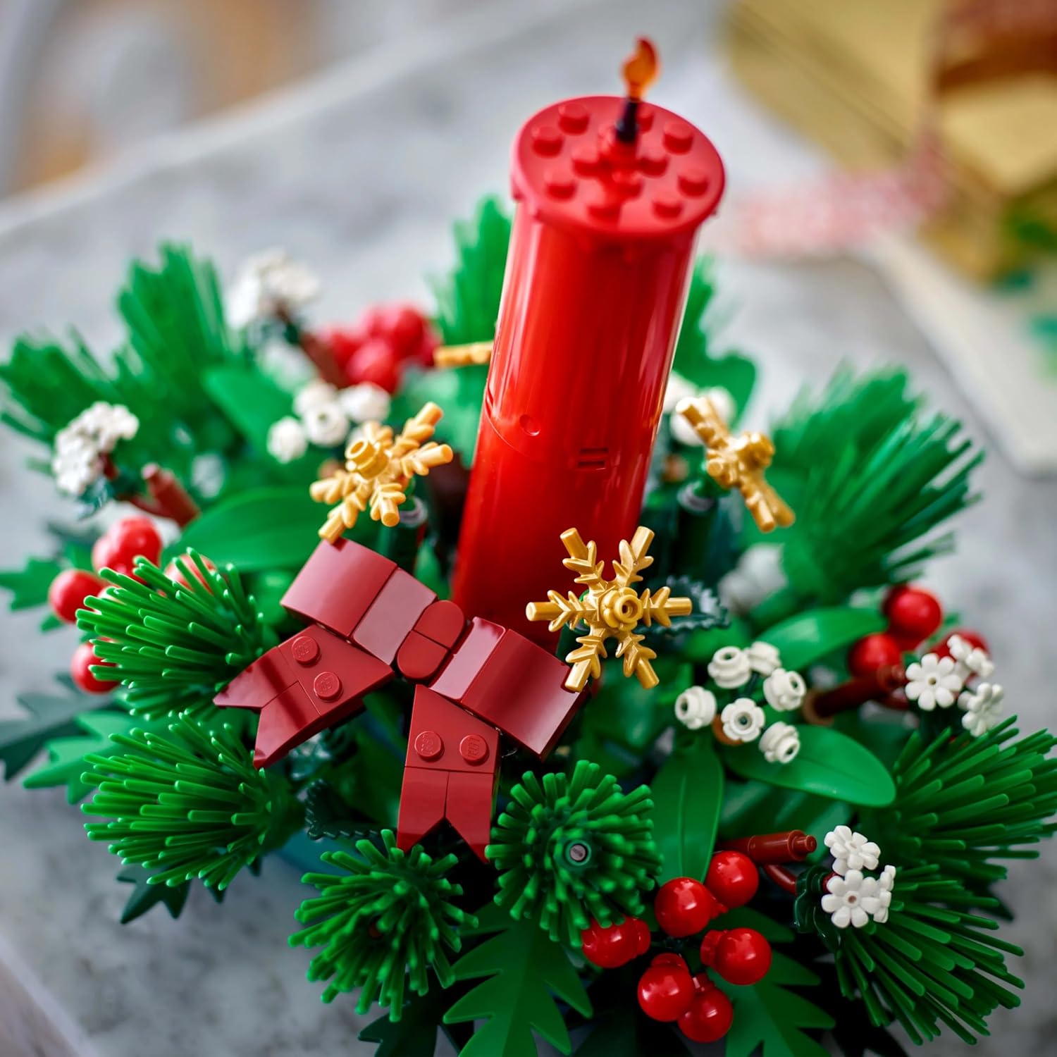 LEGO Christmas Table Decoration - Display Toy incl. a Candle, Red Berries, Golden Stars and Foliage - Fun Family Activity for 12+ Year Old Girls, Boys & Teens - 40743