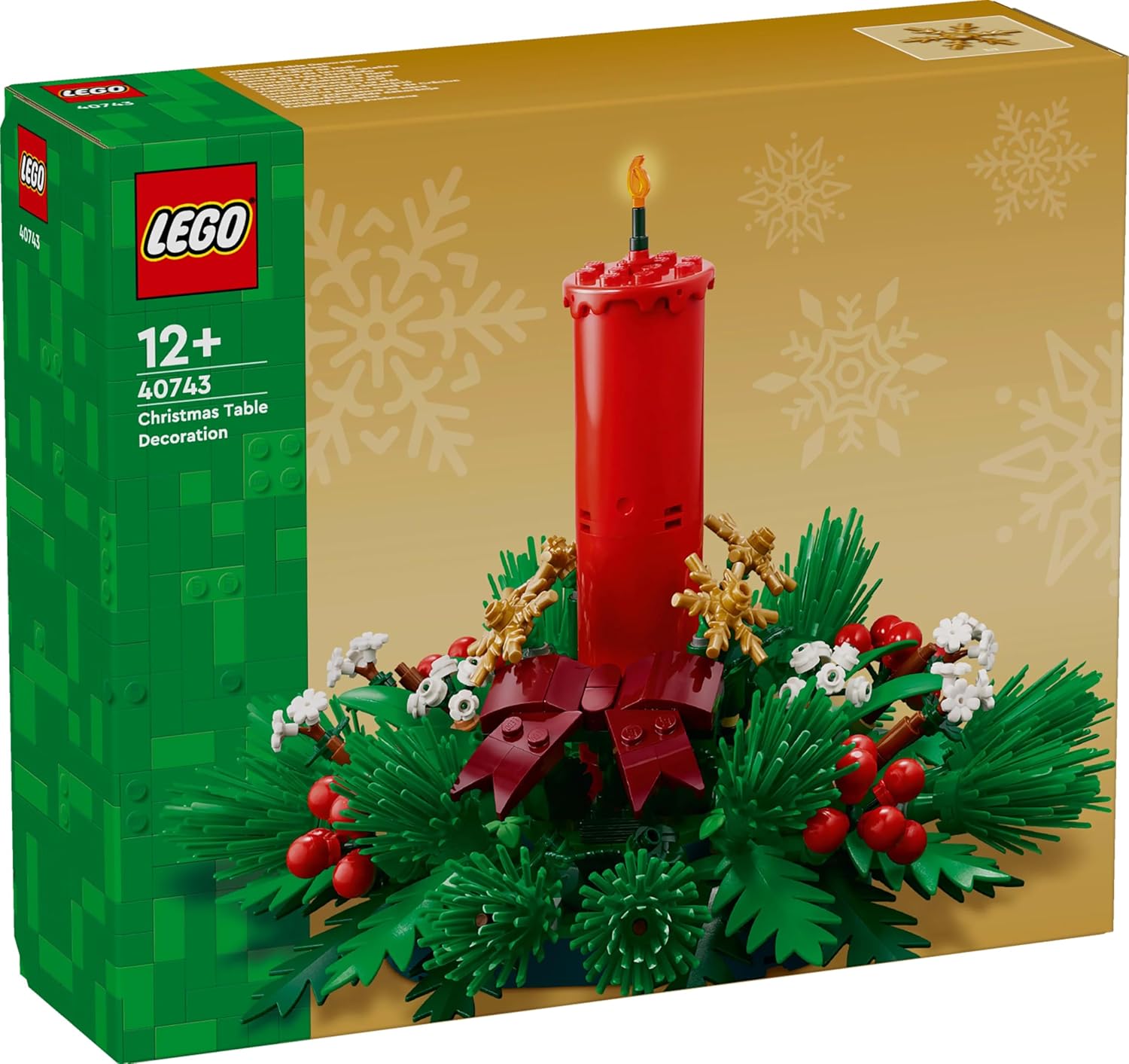 LEGO Christmas Table Decoration - Display Toy incl. a Candle, Red Berries, Golden Stars and Foliage - Fun Family Activity for 12+ Year Old Girls, Boys & Teens - 40743