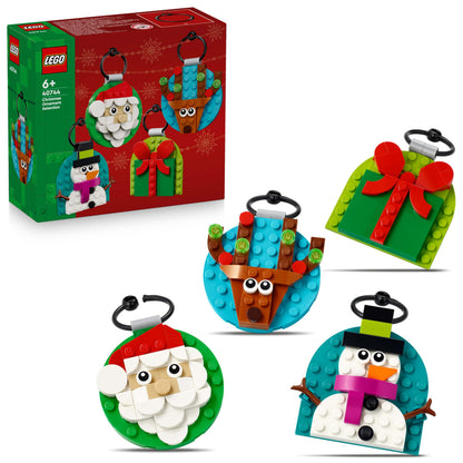 LEGO Christmas Ornament Selection - Building Toy with 4 Hanging Decorations incl. Santa, a Snowman & a Reindeer - Fun Family Activity for 6+ Year Old Girls & Boys - 40744