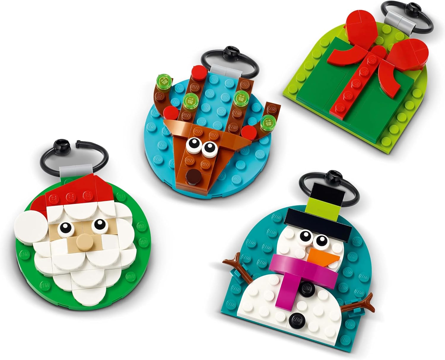 LEGO Christmas Ornament Selection - Building Toy with 4 Hanging Decorations incl. Santa, a Snowman & a Reindeer - Fun Family Activity for 6+ Year Old Girls & Boys - 40744