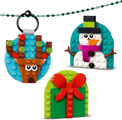 LEGO Christmas Ornament Selection - Building Toy with 4 Hanging Decorations incl. Santa, a Snowman & a Reindeer - Fun Family Activity for 6+ Year Old Girls & Boys - 40744