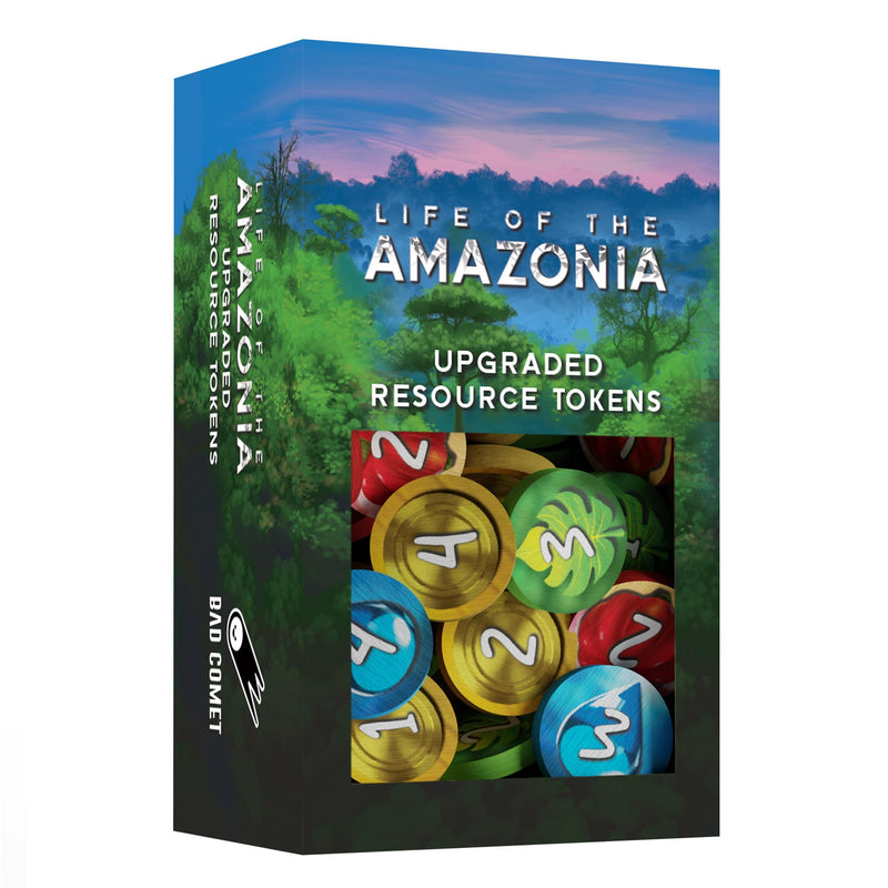 Bad Comet Life of The Amazonia Upgraded Wooden Resource Tokens (180 Count) for 1-4 Players, Ages 12+