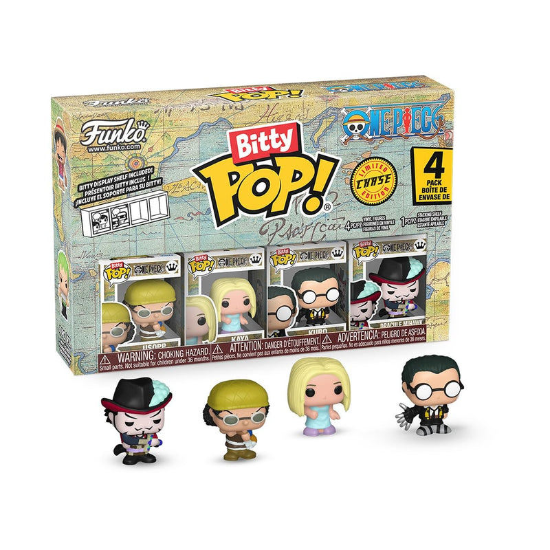 Funko Bitty Pop! One Piece - Usopp - 4 Pack - 1/6 Odds for Rare Chase Variant and A Surprise Mystery Mini Figure - 0.9 Inch (2.2 Cm) Collectable - Stackable Display Shelf Included