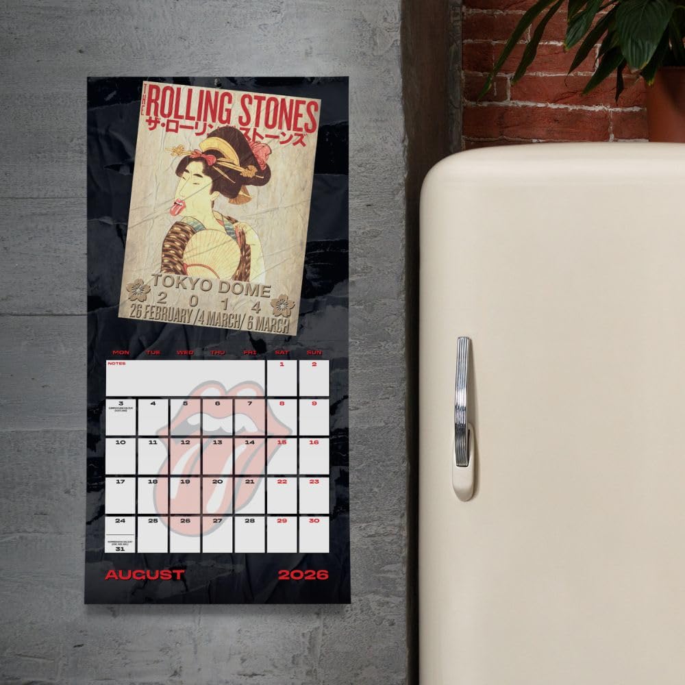 2026 CALENDAR THE ROLLING STONES MONTH TO VIEW SQUARE WALL CALENDAR OFFICIAL PRODUCT
