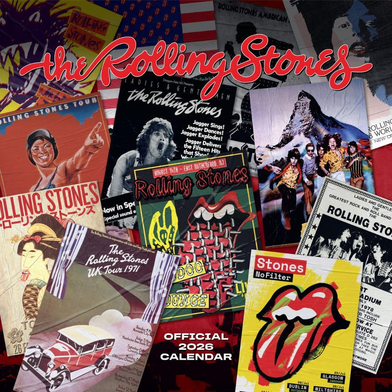 2026 CALENDAR THE ROLLING STONES MONTH TO VIEW SQUARE WALL CALENDAR OFFICIAL PRODUCT
