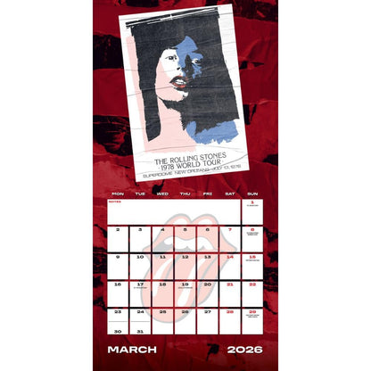 2026 CALENDAR THE ROLLING STONES MONTH TO VIEW SQUARE WALL CALENDAR OFFICIAL PRODUCT