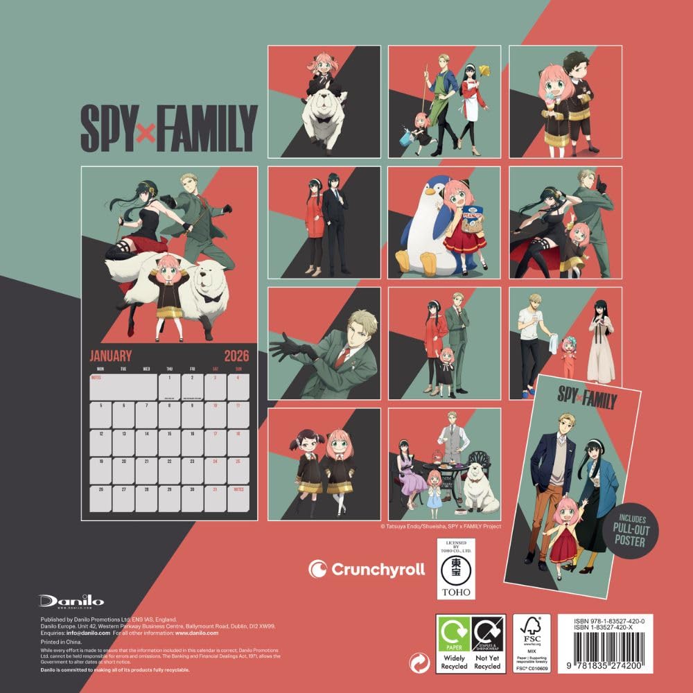 SPY X FAMILY 2026 SQUARE CALENDAR