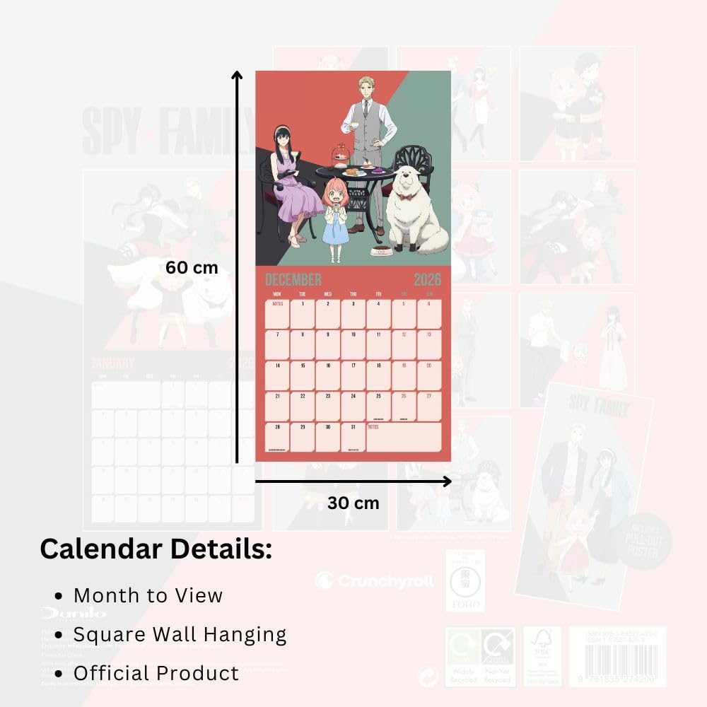 SPY X FAMILY 2026 SQUARE CALENDAR