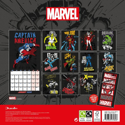2026 CALENDAR MARVEL COMICS MONTH TO VIEW SQUARE WALL CALENDAR OFFICIAL PRODUCT