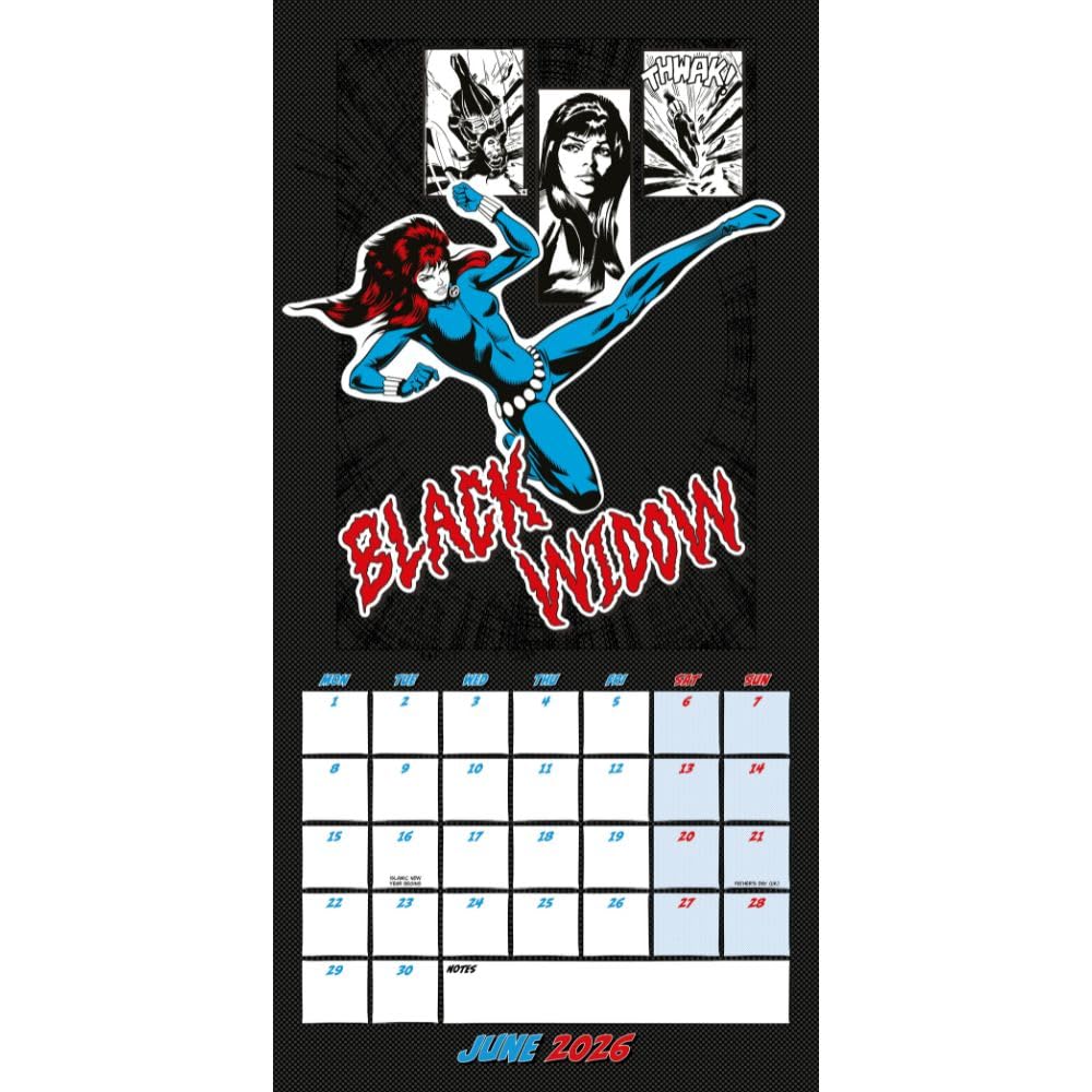 2026 CALENDAR MARVEL COMICS MONTH TO VIEW SQUARE WALL CALENDAR OFFICIAL PRODUCT