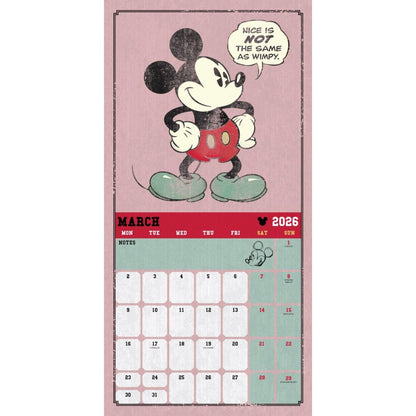 DISNEY MICKEY CLASSIC 2026 SQUARE CALENDAR