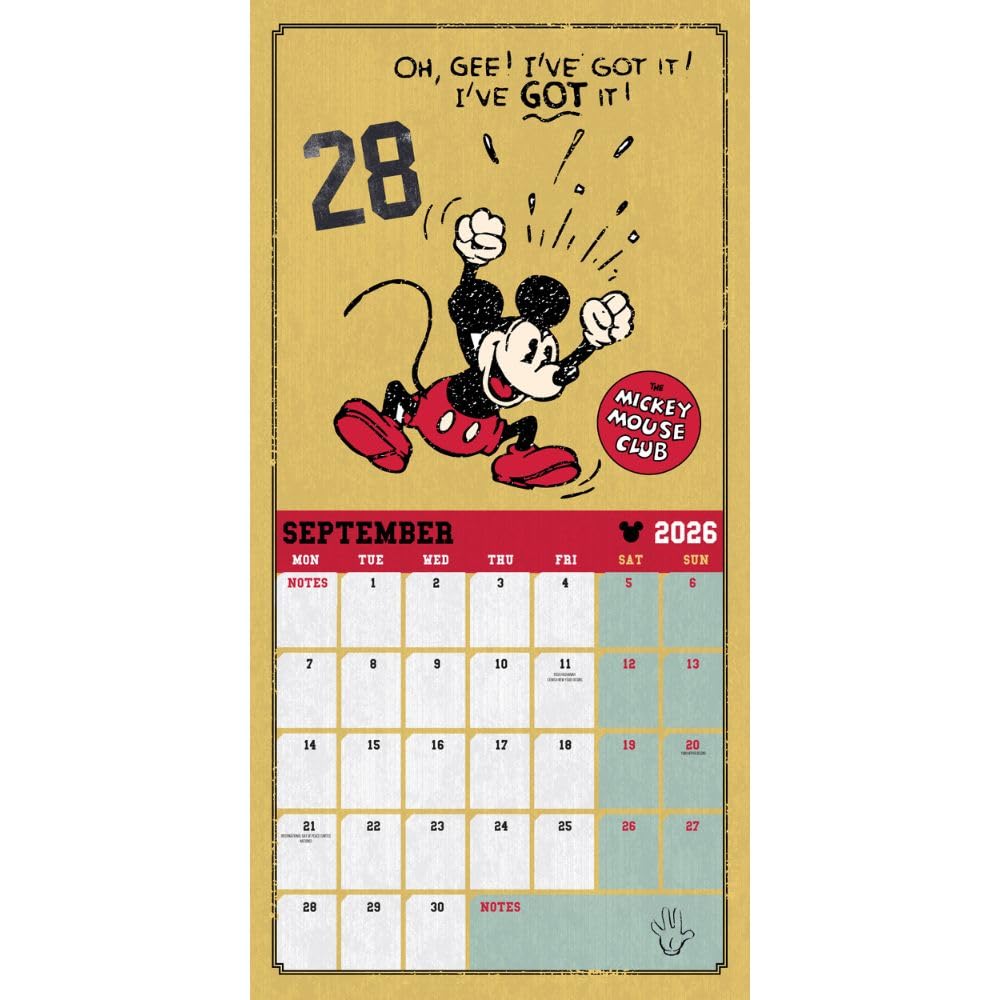 DISNEY MICKEY CLASSIC 2026 SQUARE CALENDAR