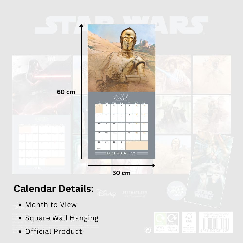 STAR WARS CLASSIC 2026 SQUARE CALENDAR