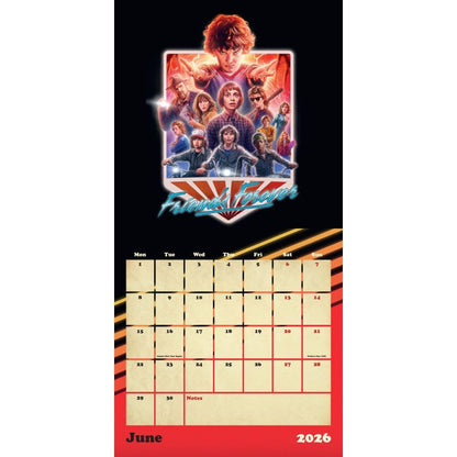 2026 CALENDAR STRANGER THINGS REWATCH MONTH TO VIEW SQUARE WALL CALENDAR OFFICIAL PRODUCT