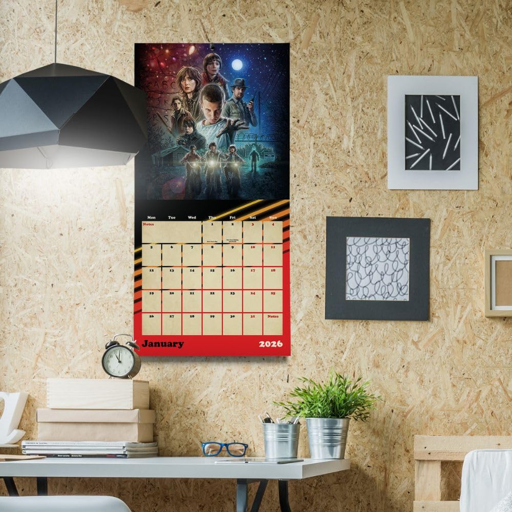 2026 CALENDAR STRANGER THINGS REWATCH MONTH TO VIEW SQUARE WALL CALENDAR OFFICIAL PRODUCT
