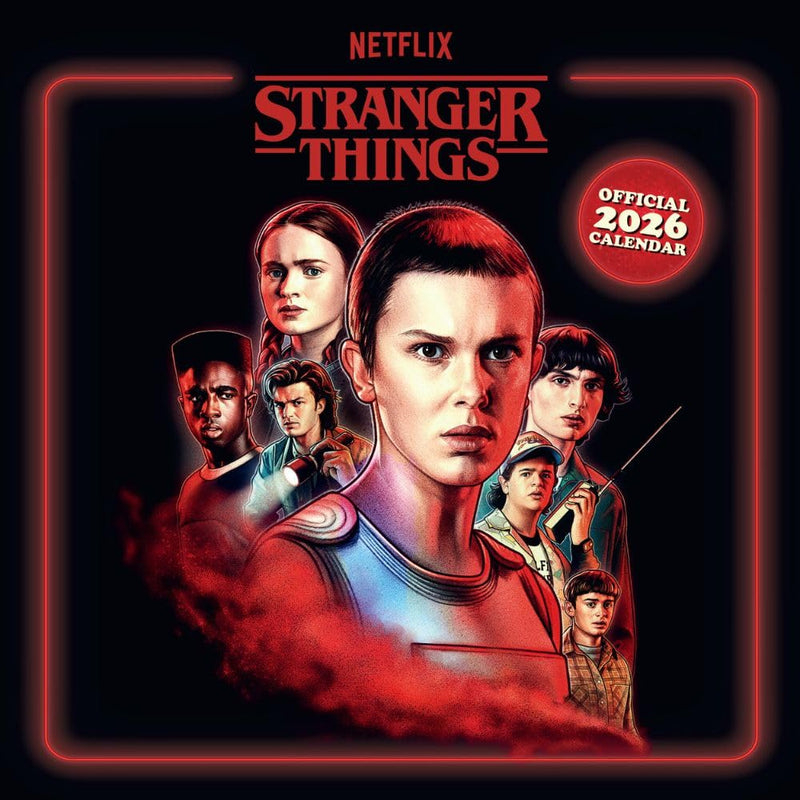 2026 CALENDAR STRANGER THINGS REWATCH MONTH TO VIEW SQUARE WALL CALENDAR OFFICIAL PRODUCT