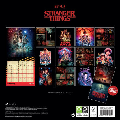 2026 CALENDAR STRANGER THINGS REWATCH MONTH TO VIEW SQUARE WALL CALENDAR OFFICIAL PRODUCT