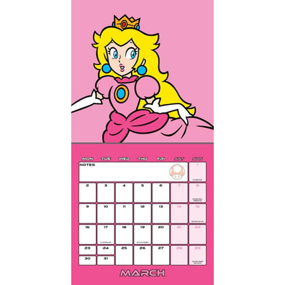 2026 CALENDAR SUPER MARIO MONTH TO VIEW SQUARE WALL CALENDAR OFFICIAL PRODUCT