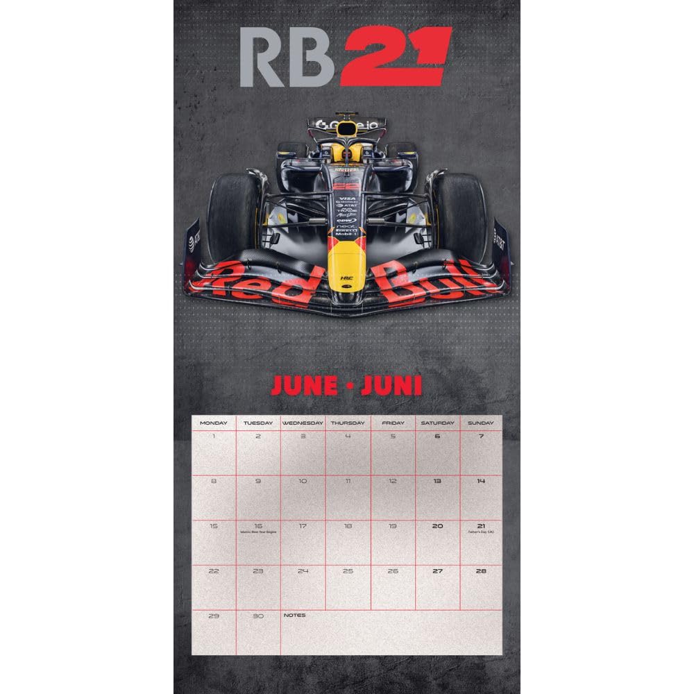 2026 CALENDAR RED BULL RACING MONTH TO VIEW SQUARE WALL CALENDAR OFFICIAL PRODUCT