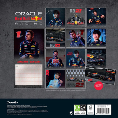 2026 CALENDAR RED BULL RACING MONTH TO VIEW SQUARE WALL CALENDAR OFFICIAL PRODUCT