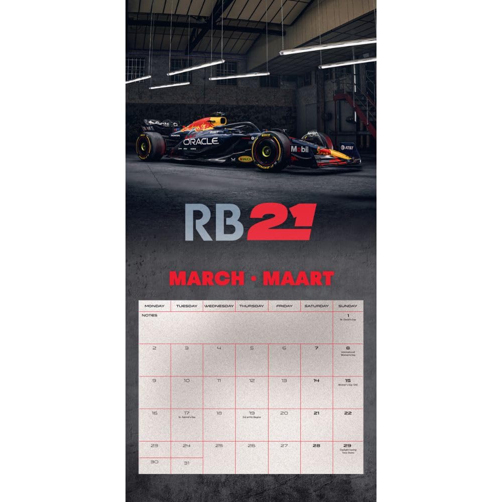2026 CALENDAR RED BULL RACING MONTH TO VIEW SQUARE WALL CALENDAR OFFICIAL PRODUCT
